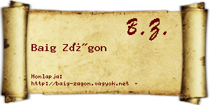 Baig Zágon névjegykártya
